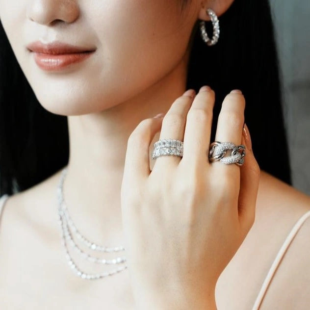 Asscher Cut Half Eternity Ring