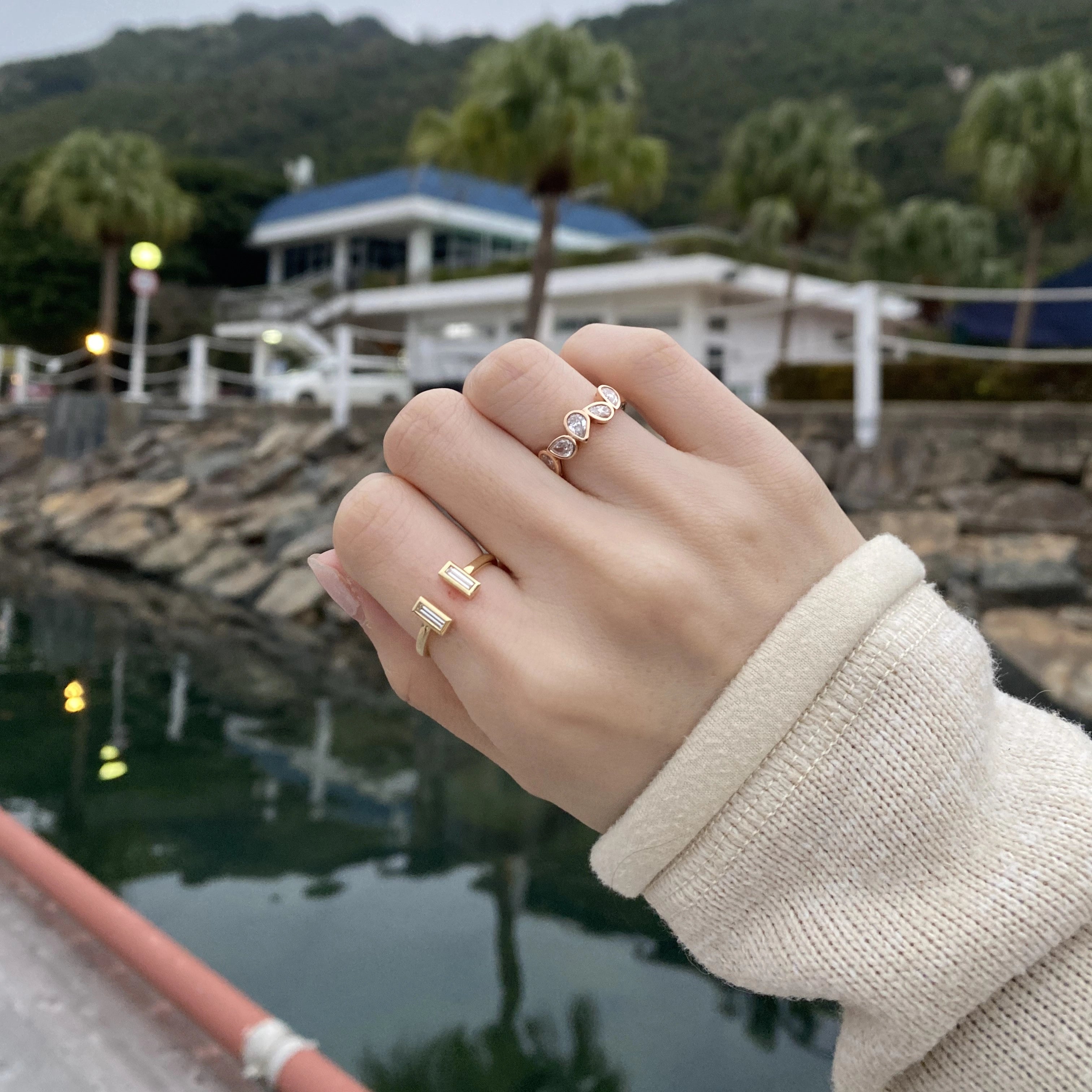 Baguette Bezel Open Ring