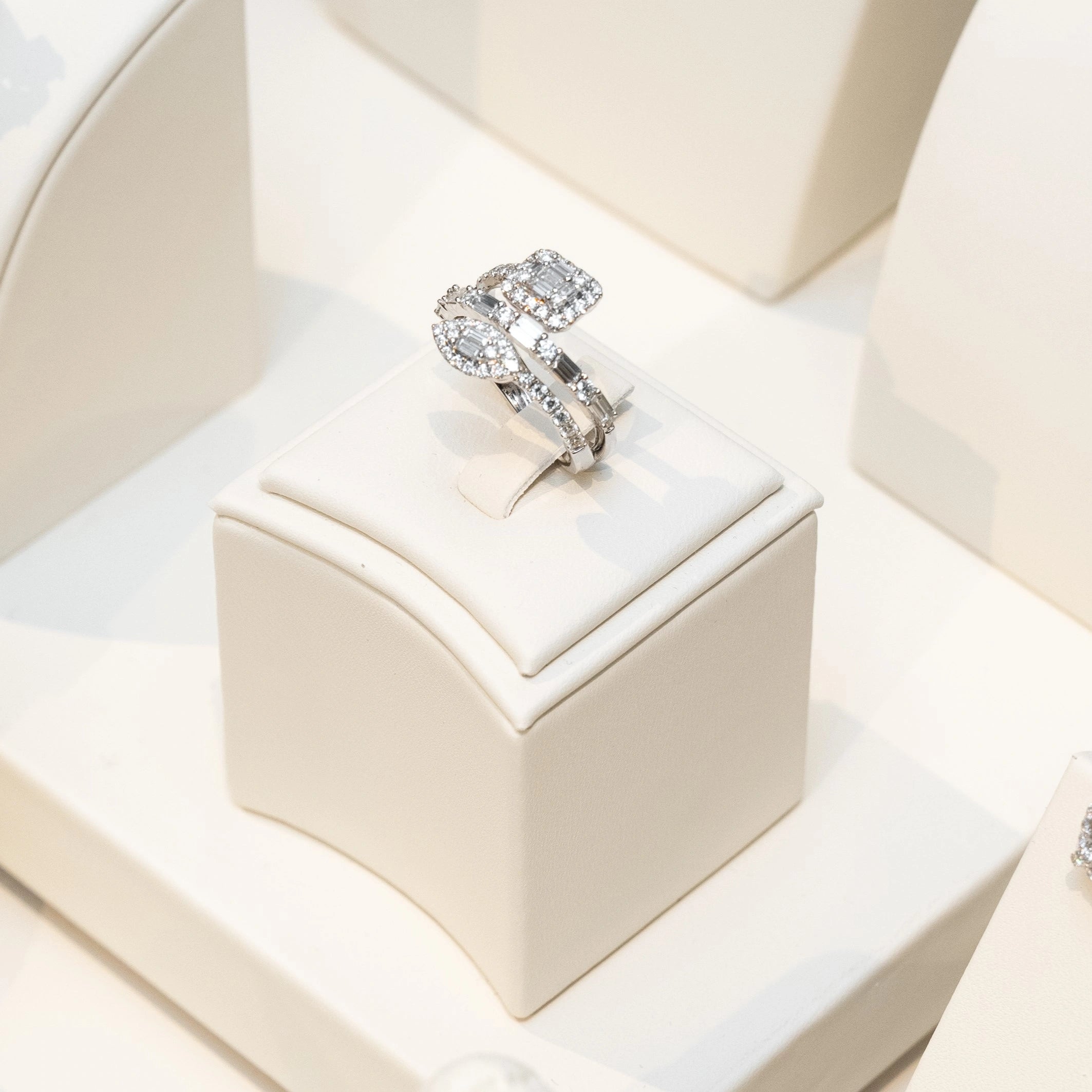 White Gold Illusion Coil Ring