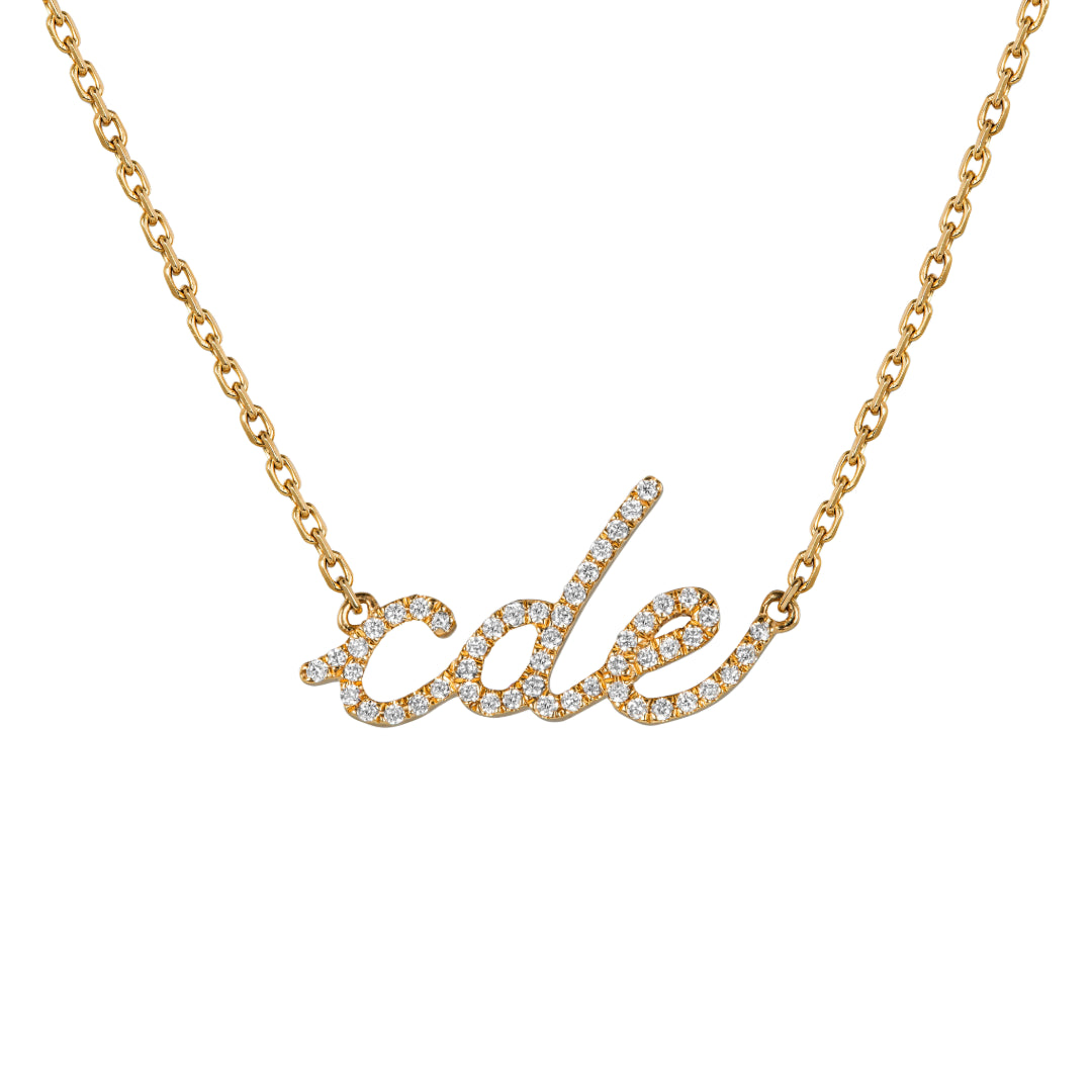 Personalized Diamond Script One Name Necklace