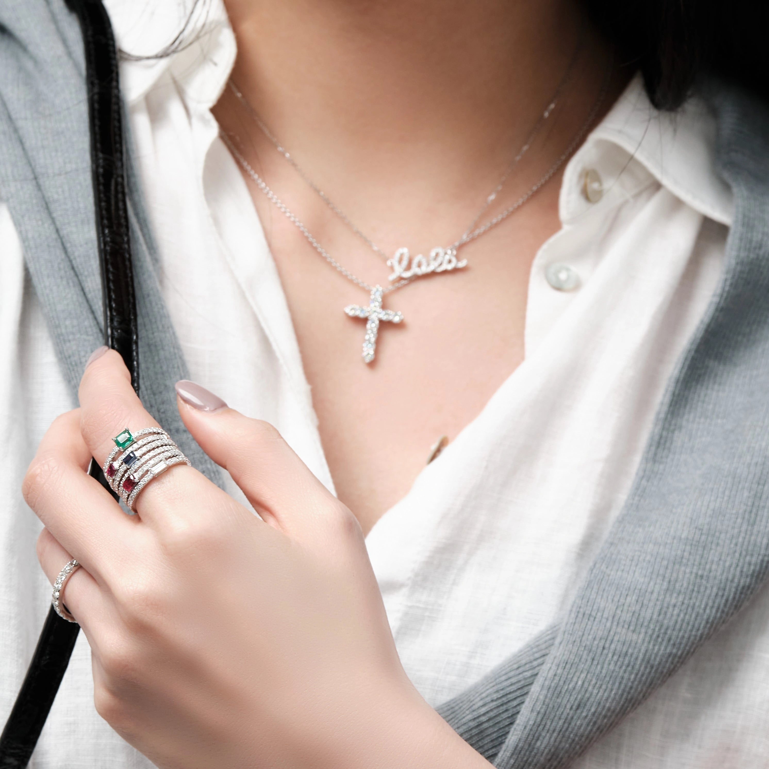 Personalized Diamond Script One Name Necklace