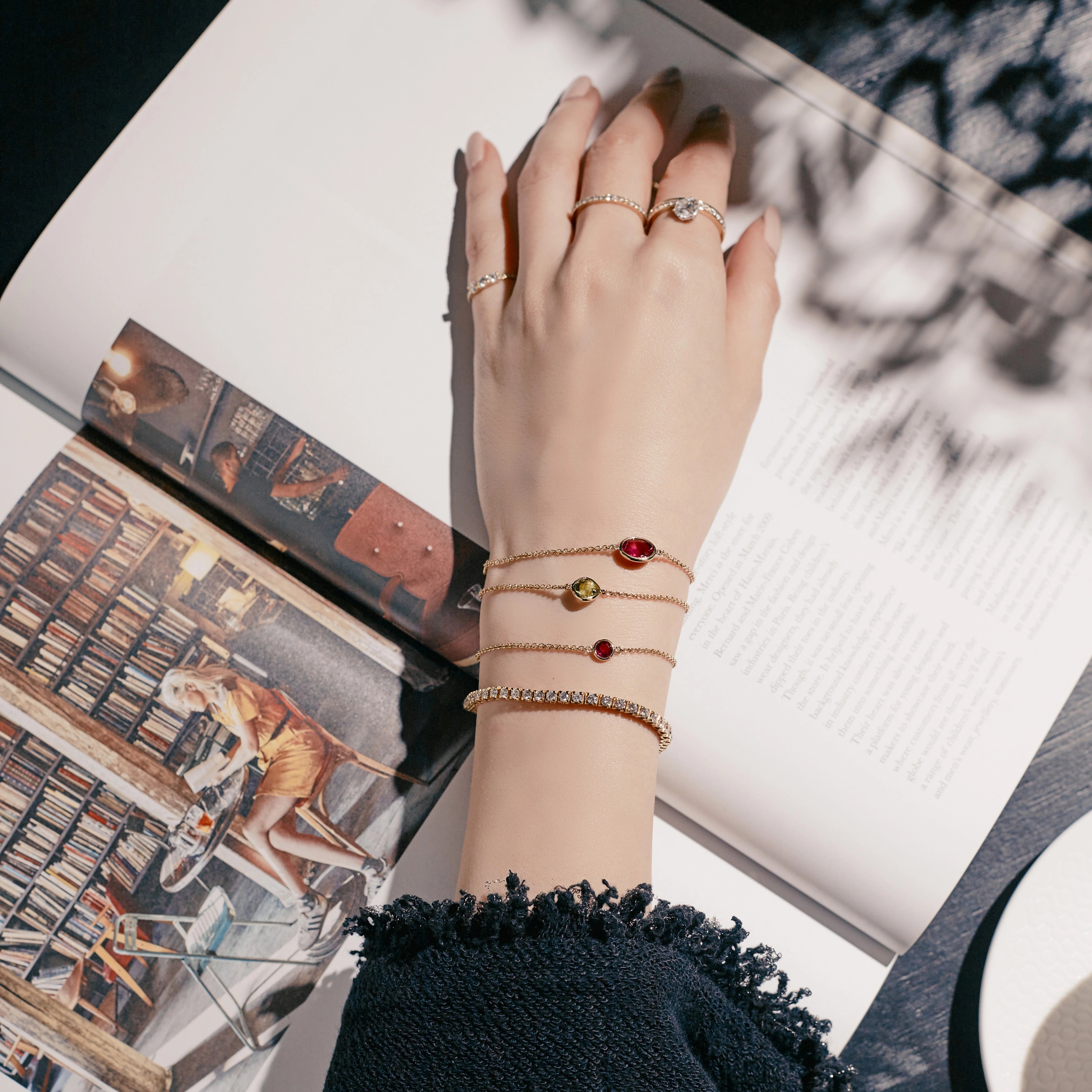 Ruby Birthstone Baby Bracelet