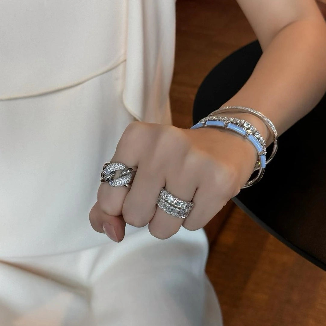 Asscher Cut Half Eternity Ring