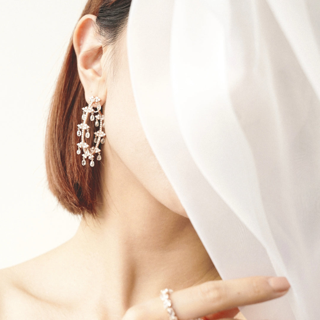 Briolette Diamond Hoops