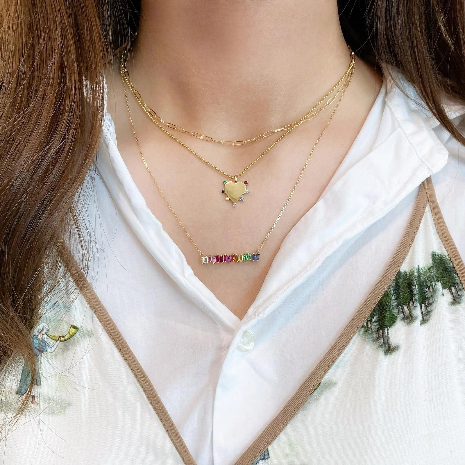 Colorstone Heart Necklace