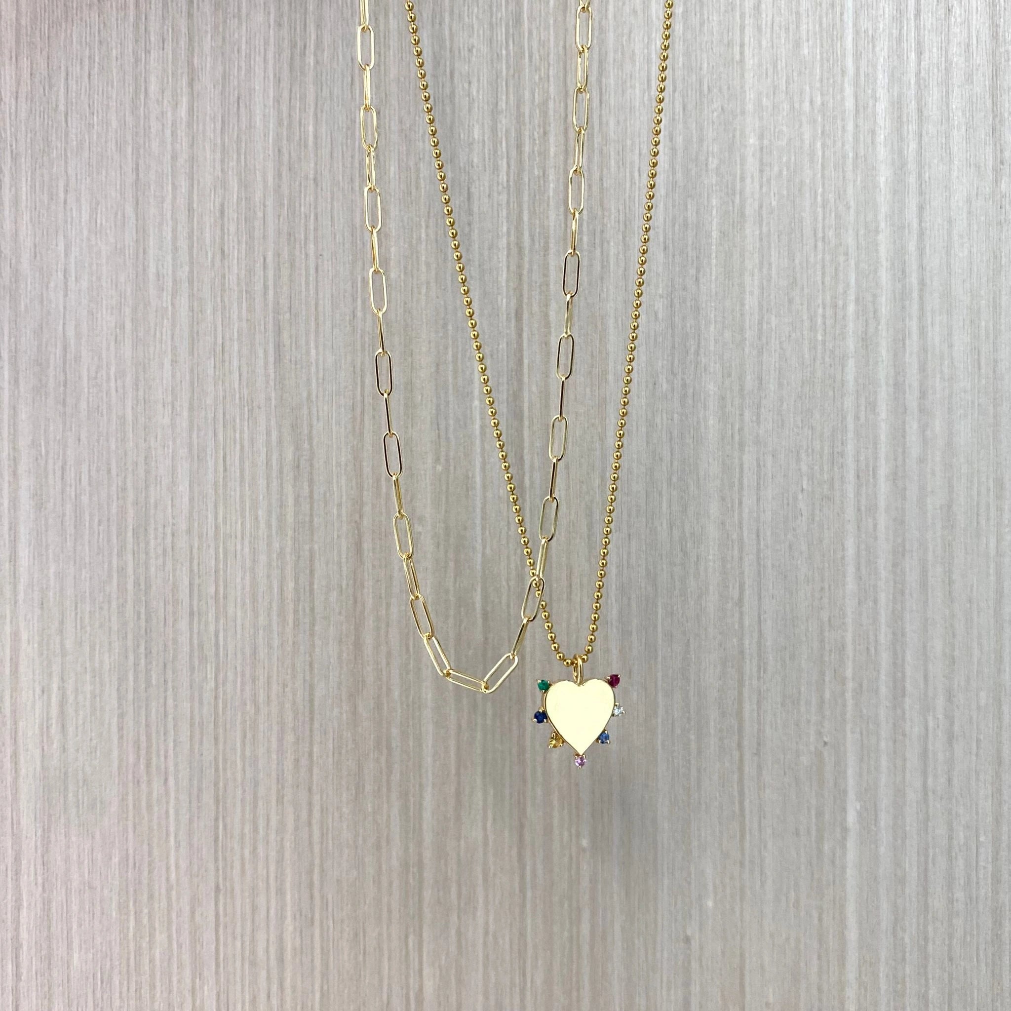 Colorstone Heart Necklace