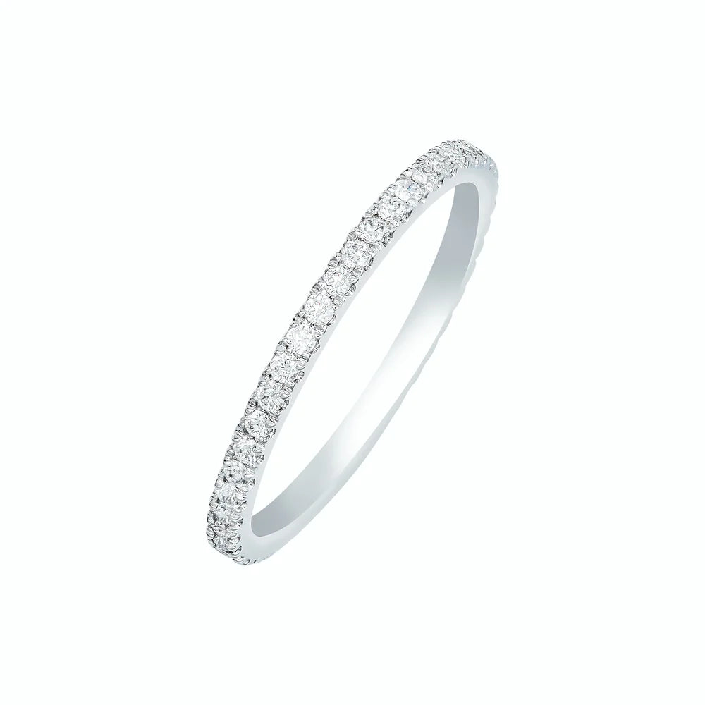 White gold Diamond Eternity Ring ono white background