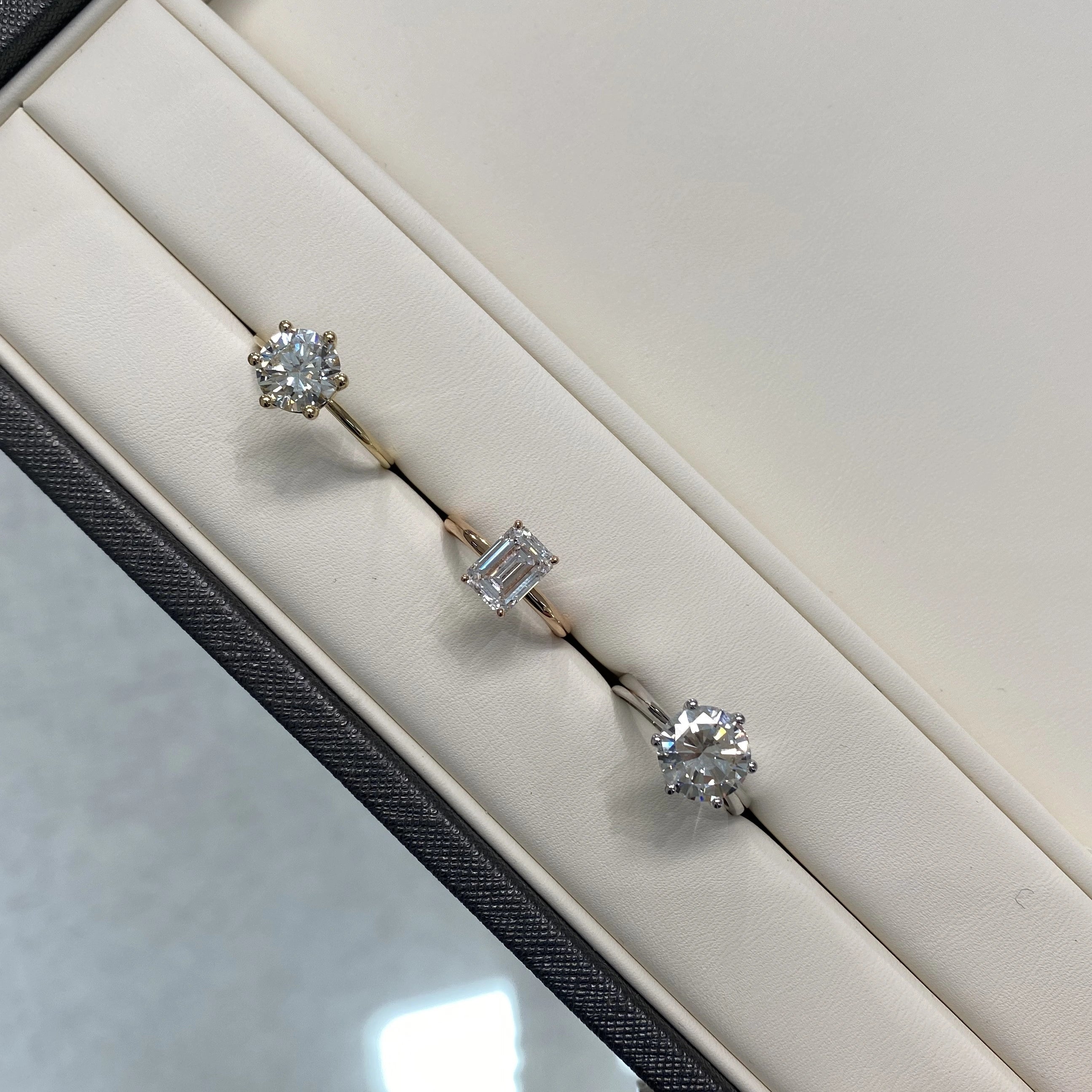 Emerald Cut Solitaire Skinny Band