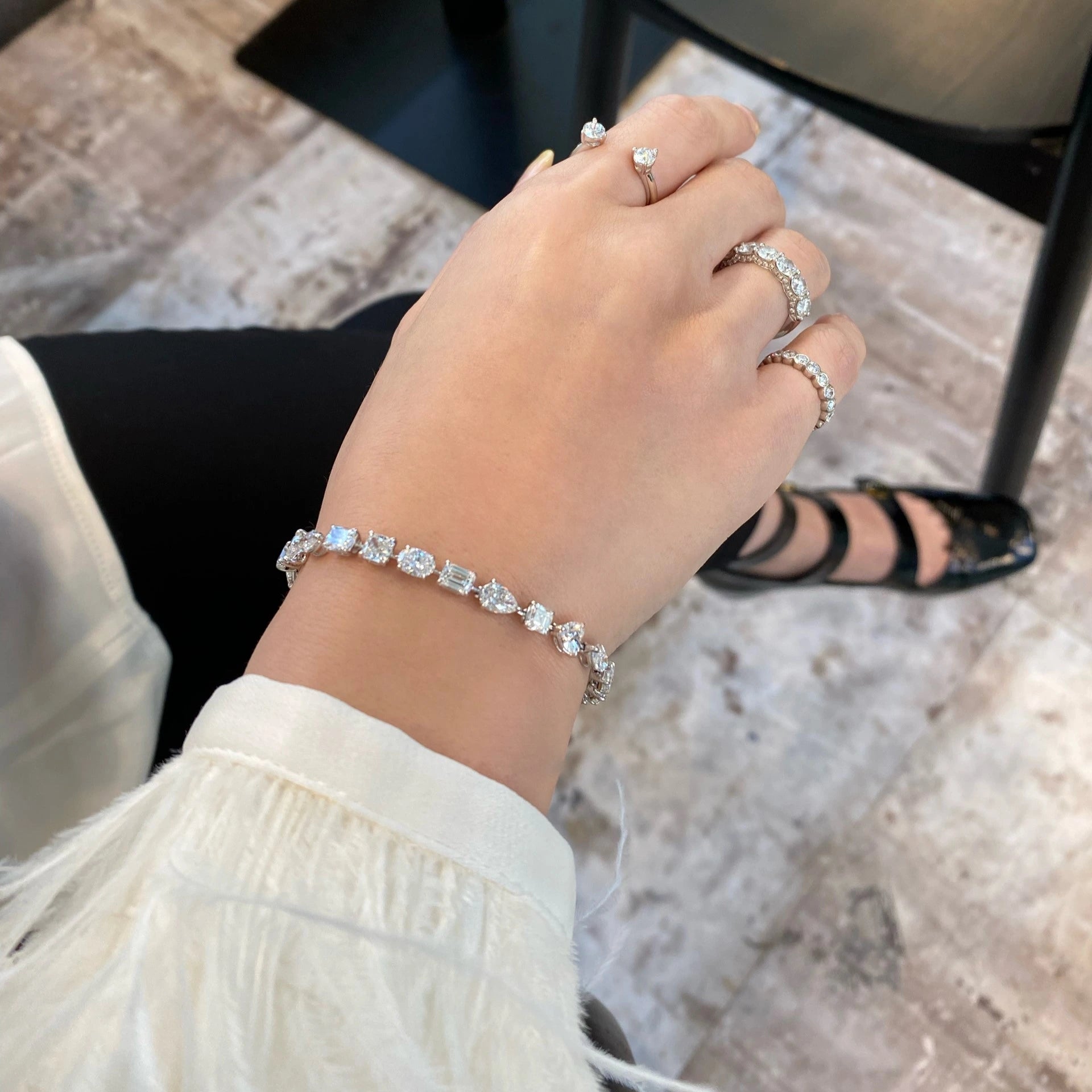 Fancy Shapes Diamond Tennis Bracelet