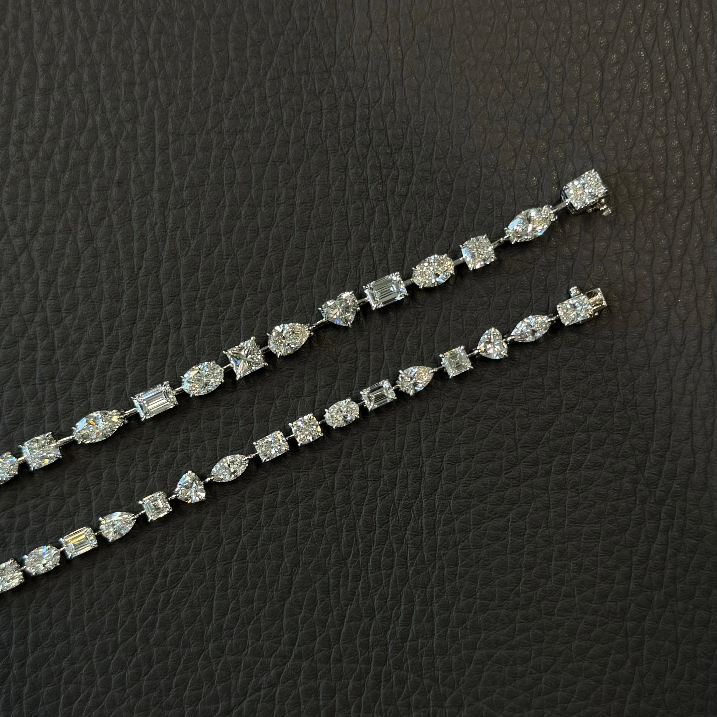 Fancy Shapes Diamond Tennis Bracelet