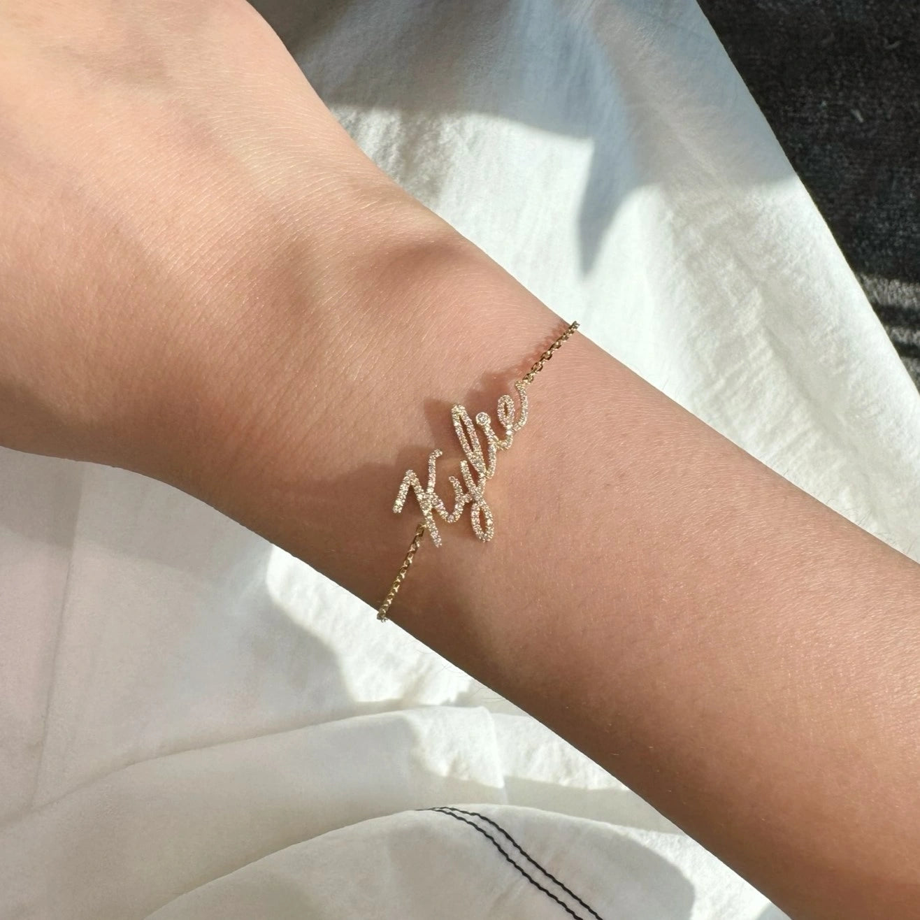 Personalized Diamond Script Name Bracelet