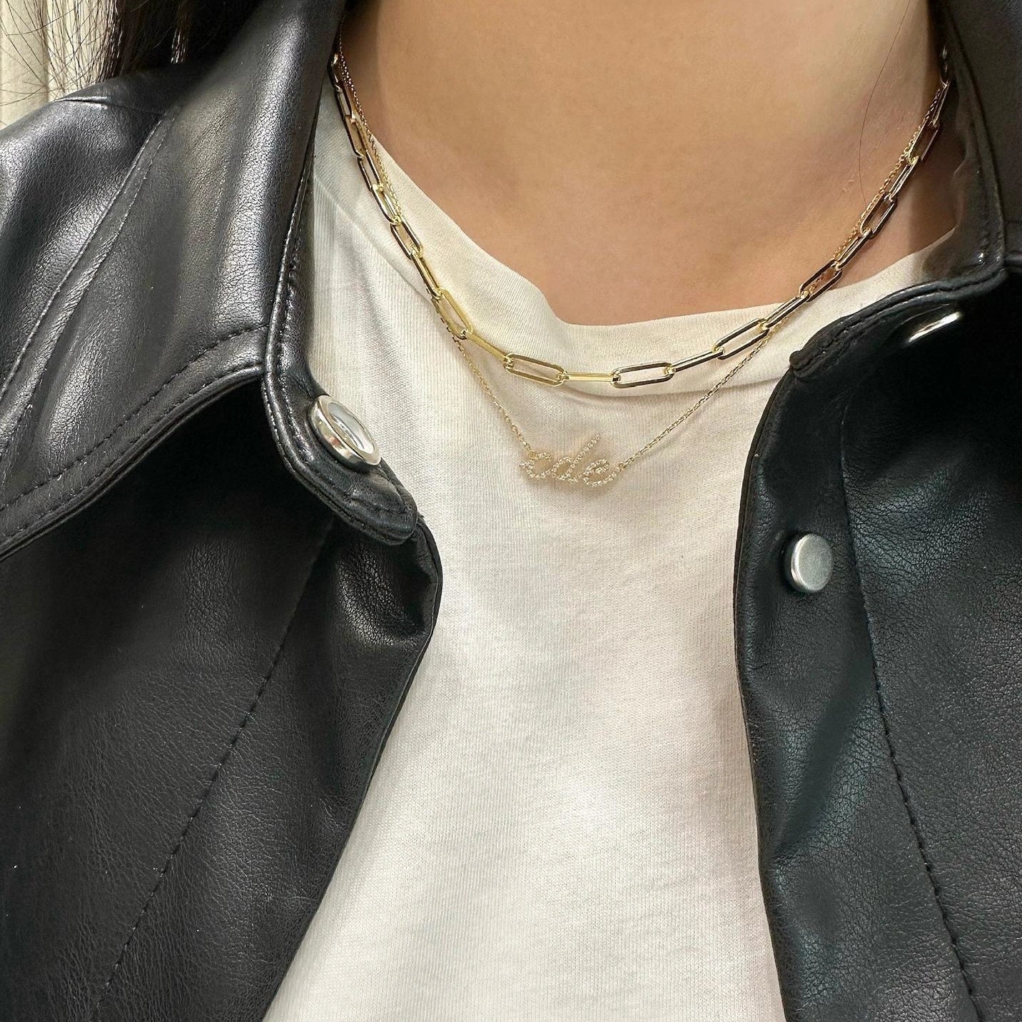 Personalized Diamond Script One Name Necklace