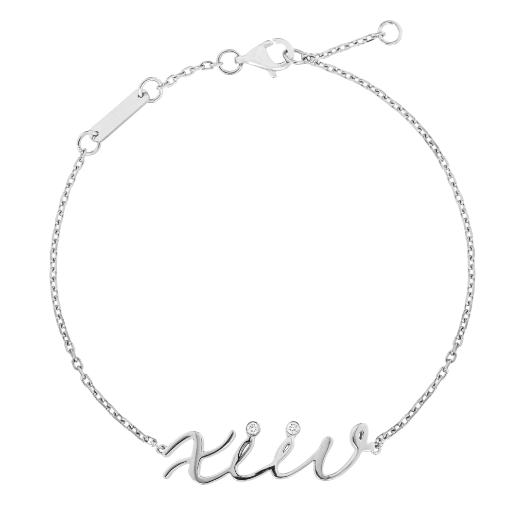 White gold Personalized Initial Diamond Bracelet