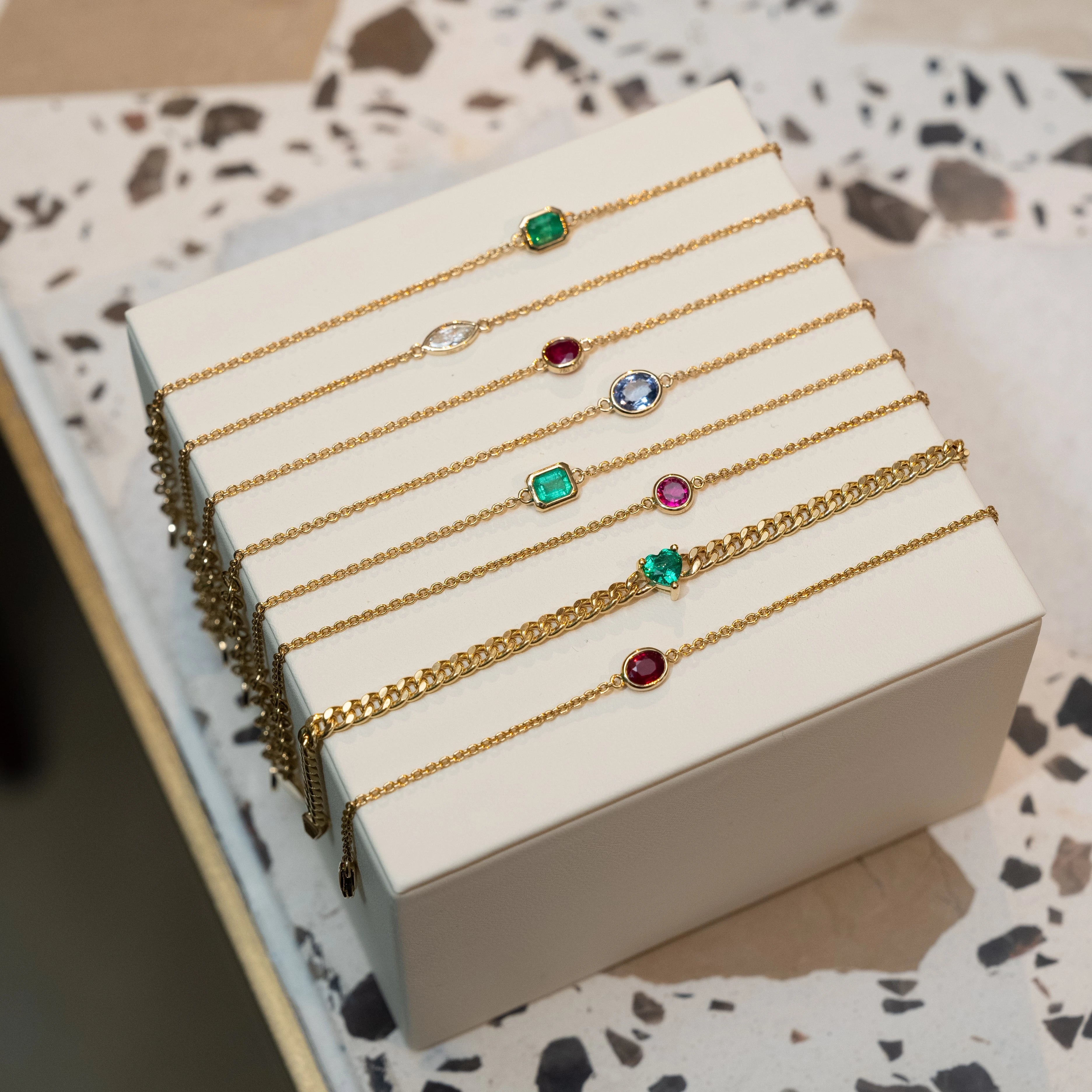 Ruby Birthstone Baby Bracelet