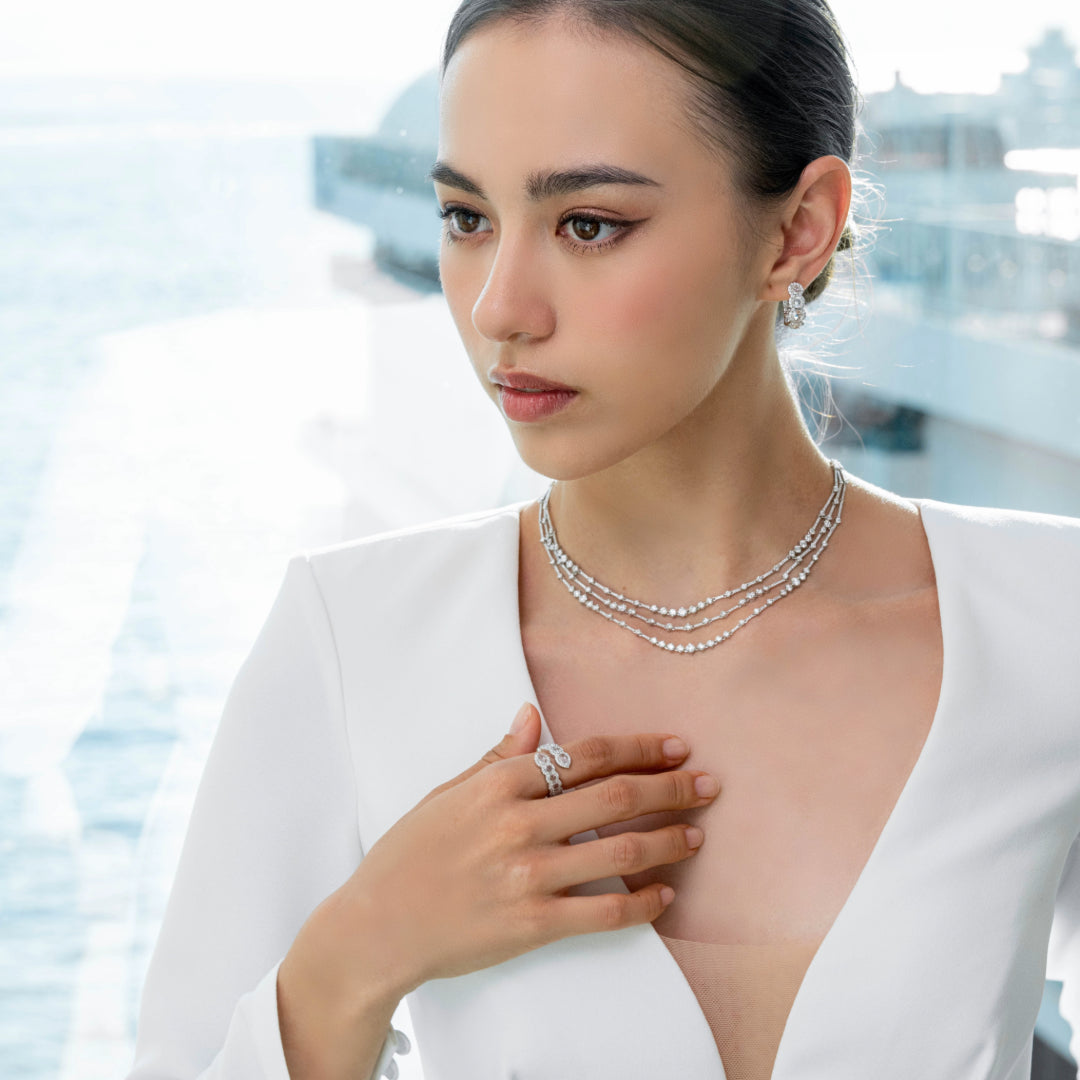 Three Layered Diamond Necklace