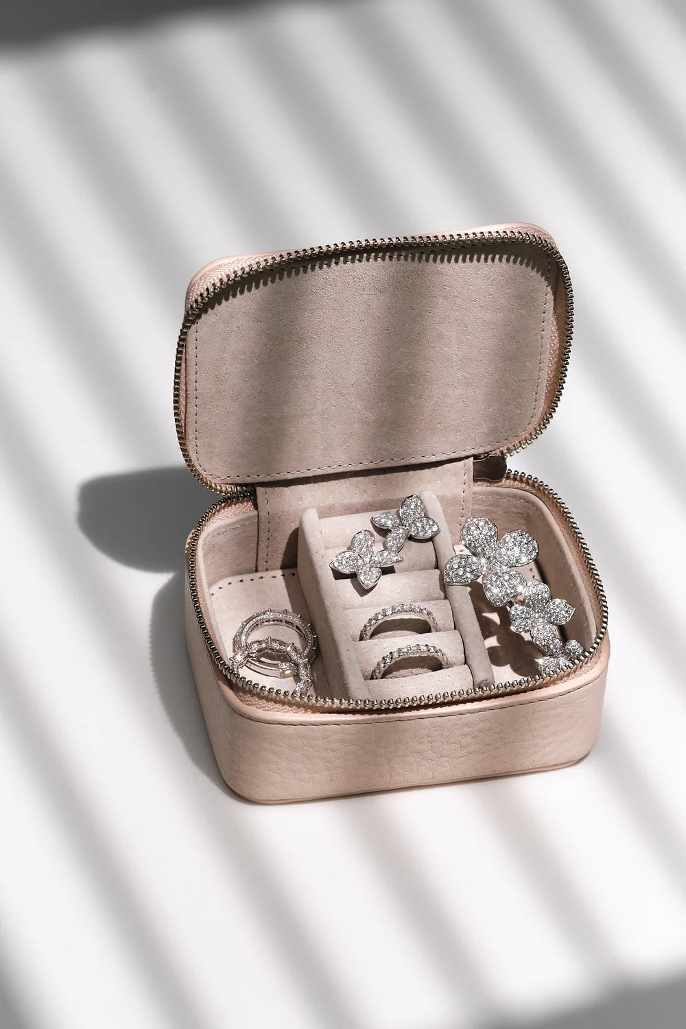 Leather Jewellery Case - Beige