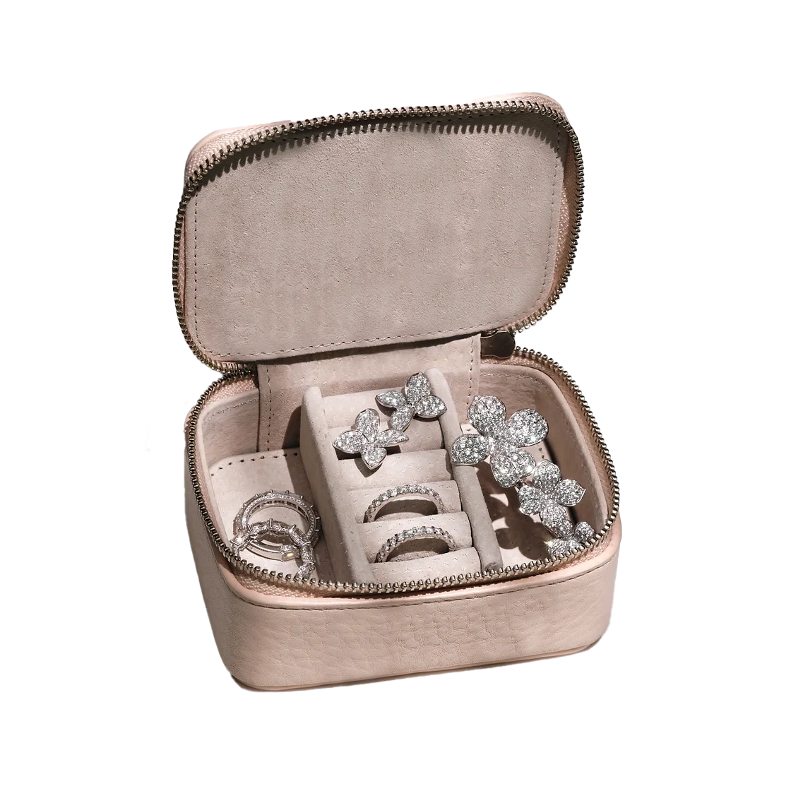 Leather Jewellery Case - Beige